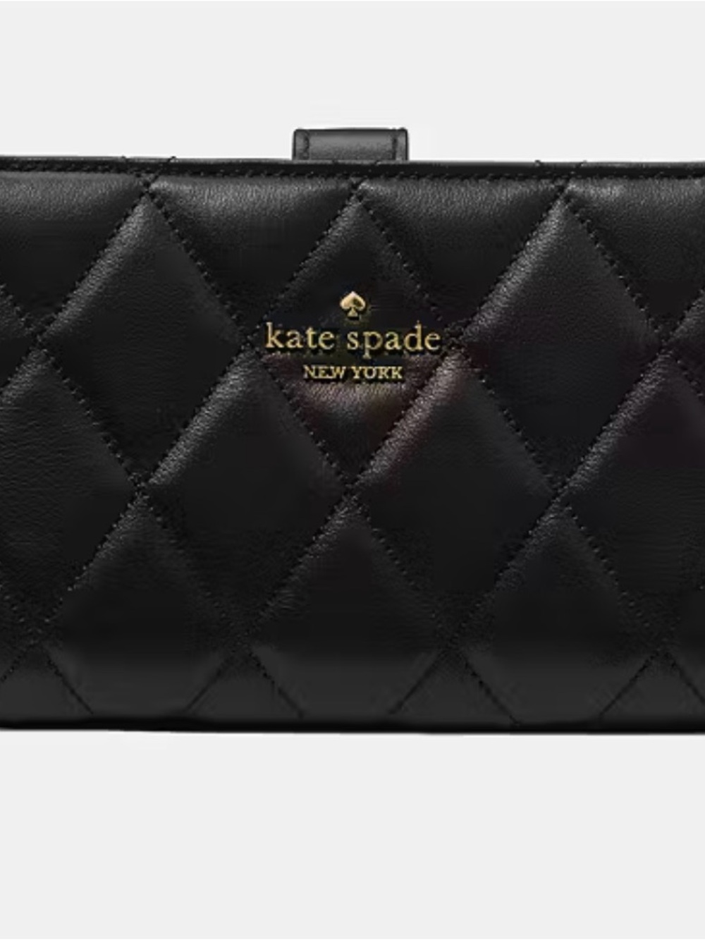 kate spade New York Black Quilted Leather Wallet Brand New